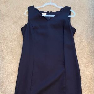 Navy Talbots Dress with Scalloped Neckline